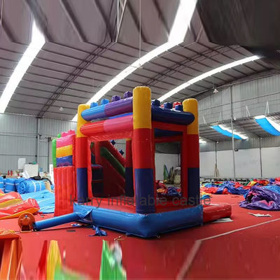 Commercial Jumping Castle Combo with Inflatable PVC Building Blocks and Slide