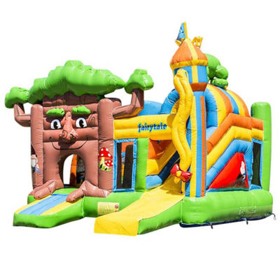 Tree House Inflatable Combo Slide Trampoline EN71/CE/Lead Certified and Logo Printing