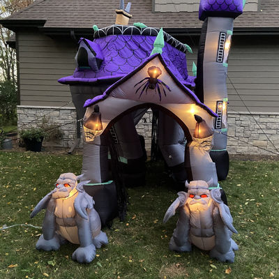 PORTABLE Halloween Theme Inflatable Haunted Bounce House for Adults' Entertainment