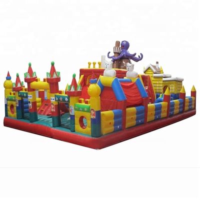 School Event Octopus Kingdom Inflatable Castle with Obstacles Customizable Fun City