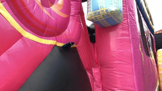 Inflatable Bouncer with Slide and Repair Kit Commercial Pink Princess Carriage Combo