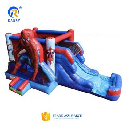 Outdoor Playground Inflatable Spider Man Bounce House Combo Slide for Kids and Adults