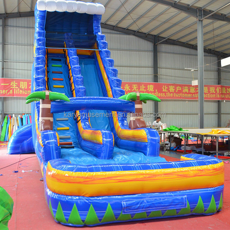 Digital Printing 23ft Tall Blue Marble Fantasy Water Slide Inflatable Games for Rental