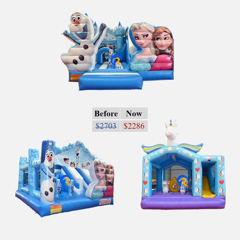 Frozen Theme Inflatable Castle with Slide Customized Size and Age Range 14 Years Up
