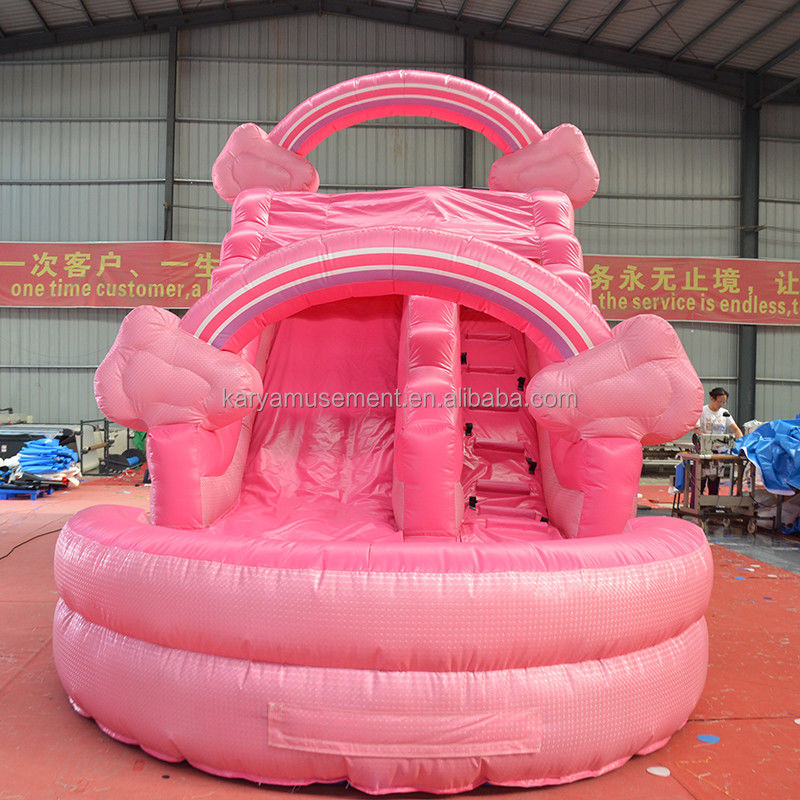 Girls Pink Inflatable 26 Foot Water Slide Pool Perfect for Commercial Rental and Fun