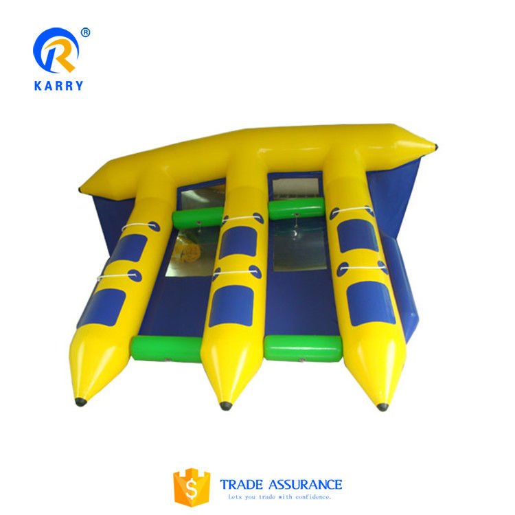 PVC Tarpaulin Inflatable Flying Fish Tube Towable for 5-10 Passengers in the Water