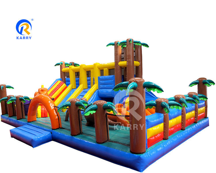 PORTABLE Customized Color Inflatable Palm Tree Obstacle Course for Funny Playground
