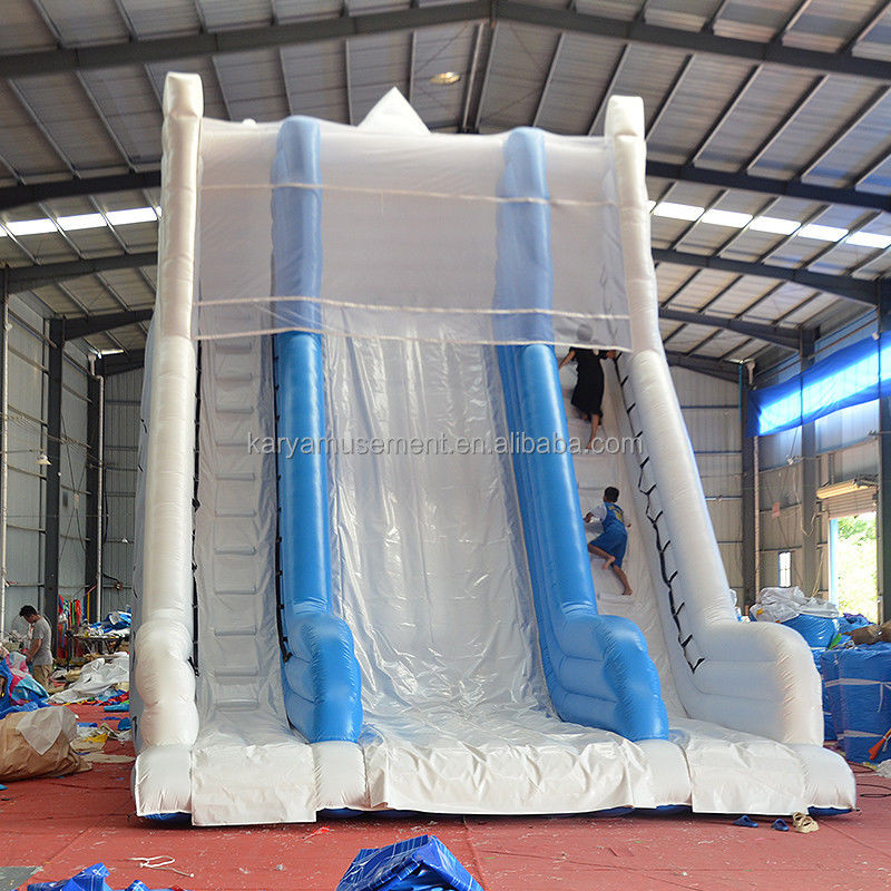 Large White Snow Mountain Double Slip And Slide Inflatable Water Slide For Adult Size