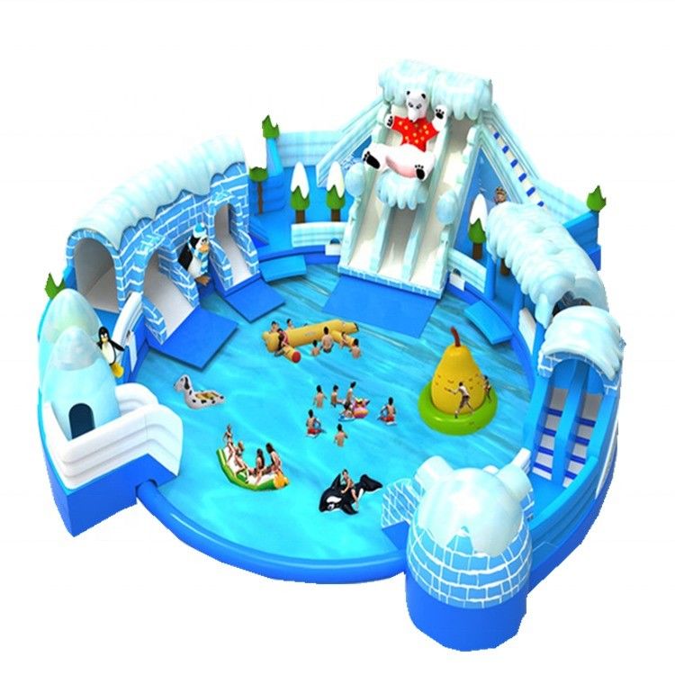 Max Capacity 100-500kg Large Snow Kingdom Inflatable Water Park with Pool and Slides