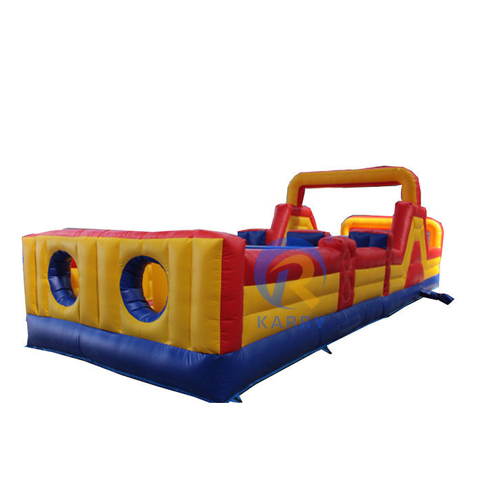 Acceptable OEM 39ft Yellow Inflatable Obstacle Game for Adult Rental and Repair Kits