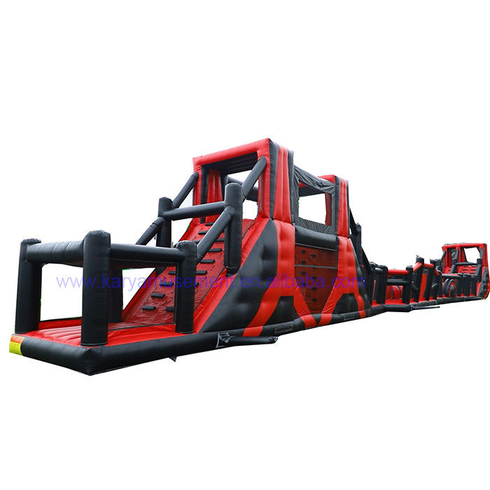 OEM Acceptable 64ft Long Inflatable Obstacle Course Games for Child Amusement Park Theme