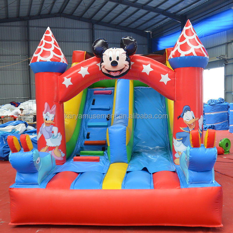 Customer Size 16ft Small Toddler Slide Inflatable Mickey Dry or Wet Slide for Jumpers
