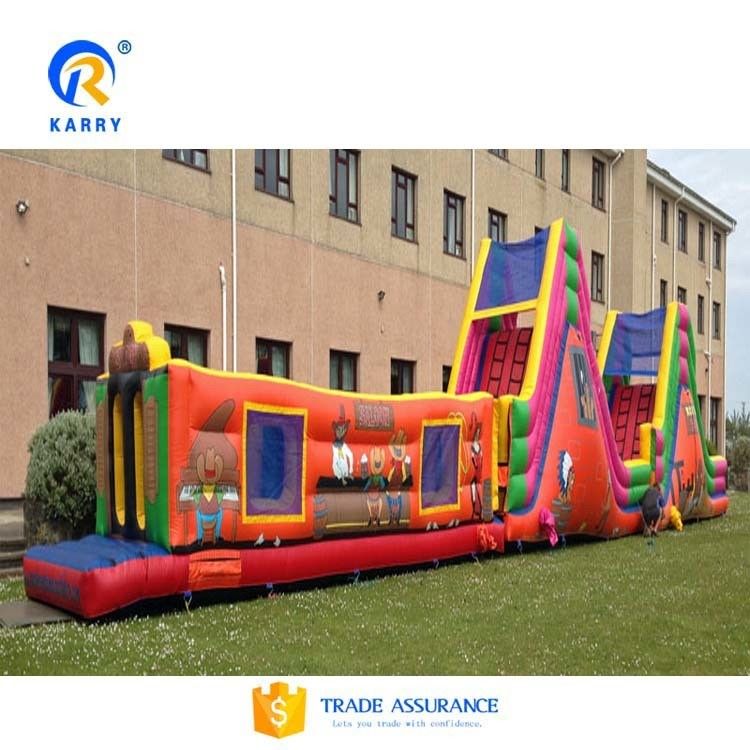 Customized Color Outdoor Amusement Park Inflatable Obstacle Course for Kids and Adults