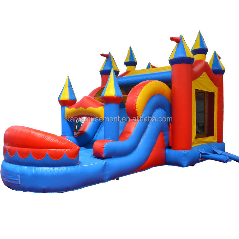 14 Years up Commercial Macaron-themed Inflatable Bounce House with Slide Pool and Blower