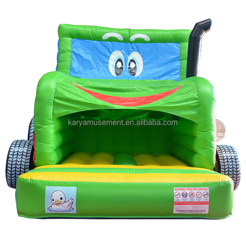 Kids Indoor Outdoor Bungee Trampoline Inflatable Bouncy Castle Jumper Green Tractor