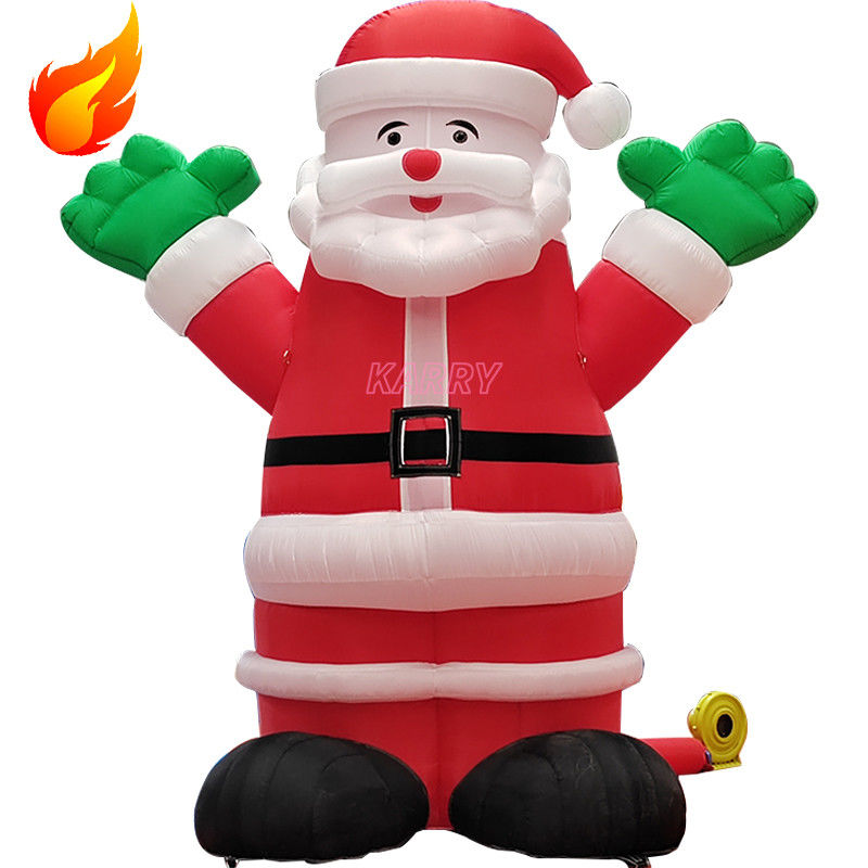 Hot Christmas Party 4 Meters High Giant Inflatable Santa Claus with PORTABLE Features