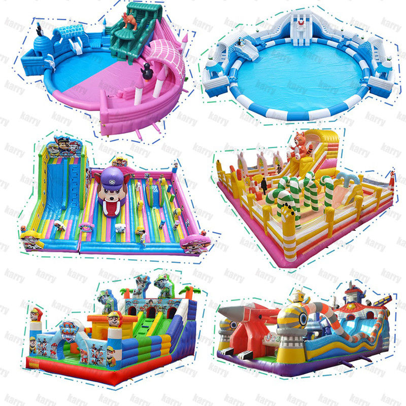 Unisex Water Fun 2024 Custom Inflatable Water Park with PORTABLE Slide and Castle