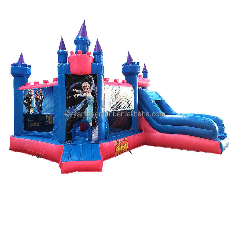 Indoor Play Large Inflatable Bounce House Games with Princess Frozen Theme and Slide