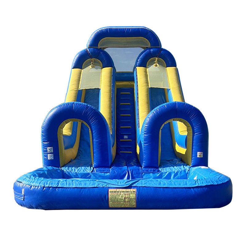 Big Kids Splash Pool Fun PVC Double Lane Water Slide Inflatable with Customized Size