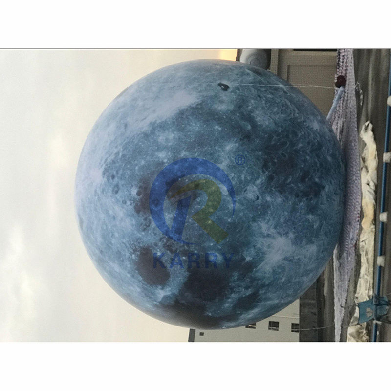 Digital Printing Inflatable Moon Model With Led Light For Events Customized Color