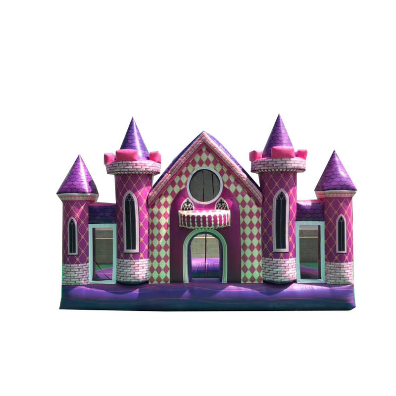 Outdoor Playground Custom PVC Inflatable Pink Castle Backdrop for Birthday/Wedding Party