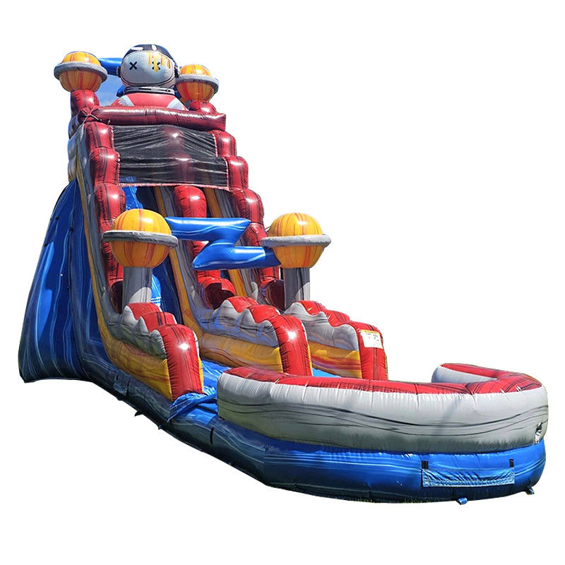Indoor and Outdoor Entertainment PVC Space Rush Water Slide with Kids Splash Pool Fun