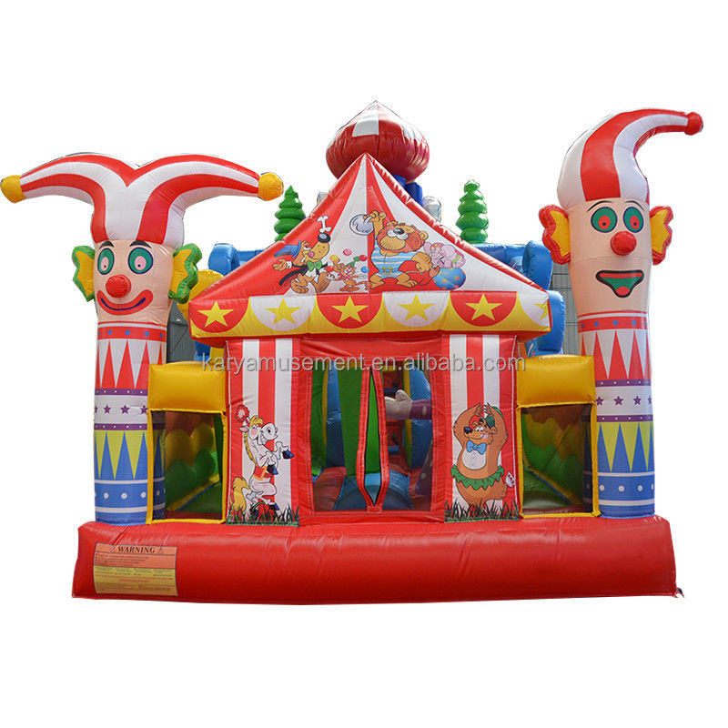 14 Years up Unisex Latest PVC Inflatable Circus Castle with Slip N Slide Fun City Party