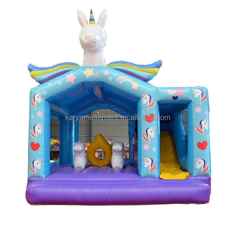 Unisex PVC Exquisite Rainbow Unicorn Inflatable Bouncer Jumping Castle for Playground