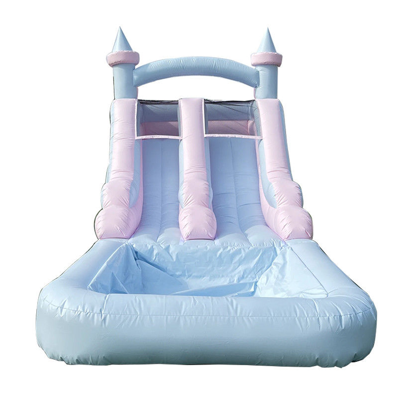 Indoor and Outdoor Entertainment Light Colored Inflatable Water Slide with Pool