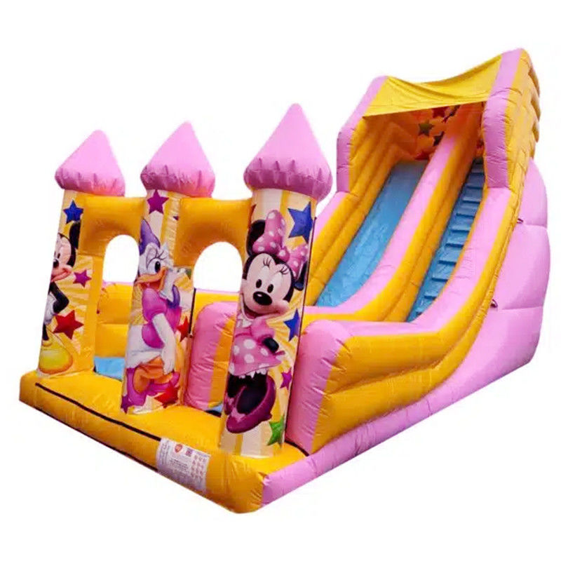 5-10 Passengers Commercial PVC Cartoon Style Pink Jumping Dry or Water Slide Inflatable Bouncer House Slide Party Rentals