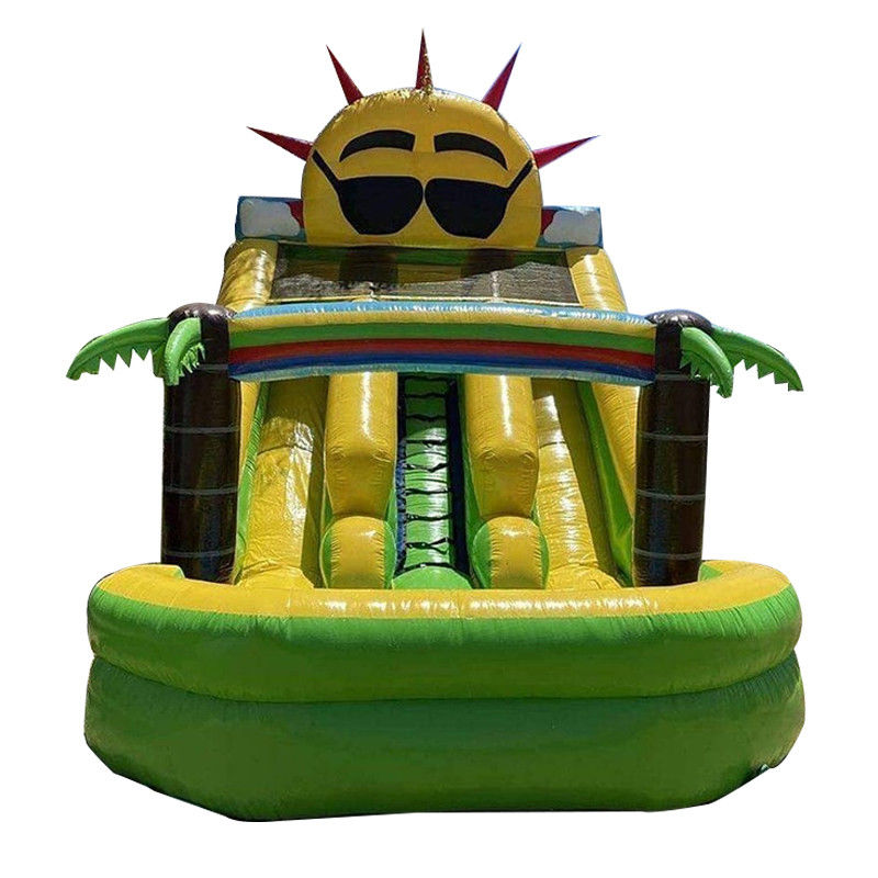 Kids' Inflatable Toys Outdoor Small Sun Bounce Slide with Pool and Dual Slip n' Slide