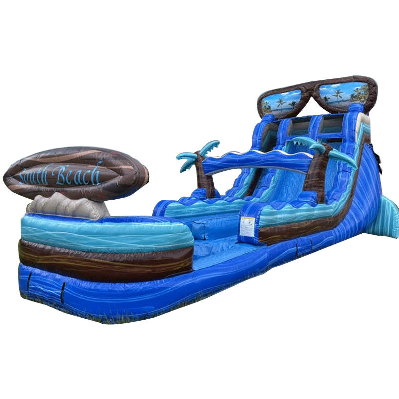 Get Ready to Make a Splash 40ft Inflatable Water Slide with Pool and Huge Surfboard