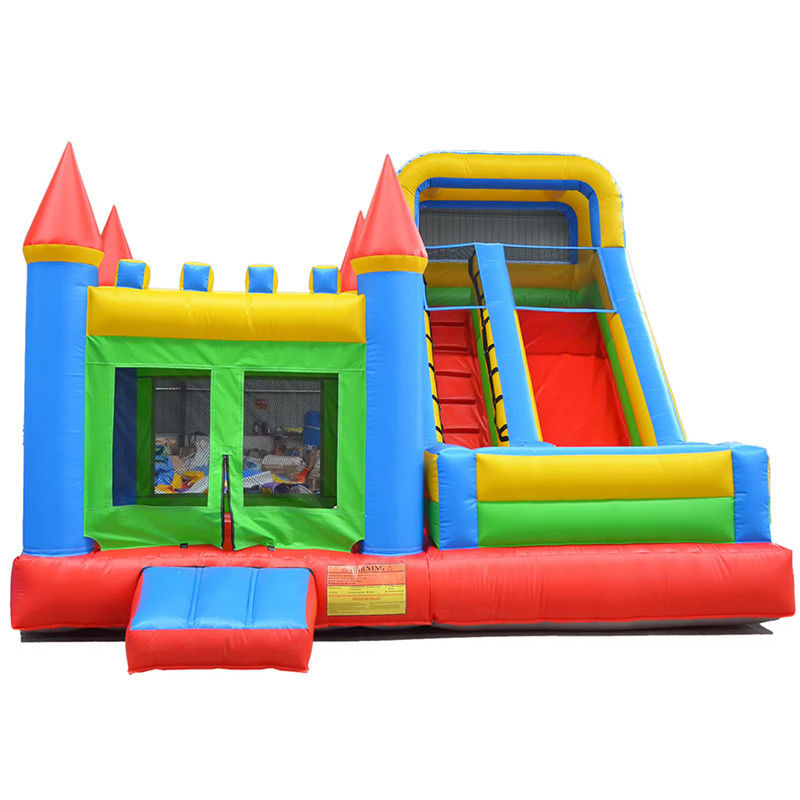 Customize Accepted PVC Red and Blue Inflatable Games Bouncer House Slide for Children