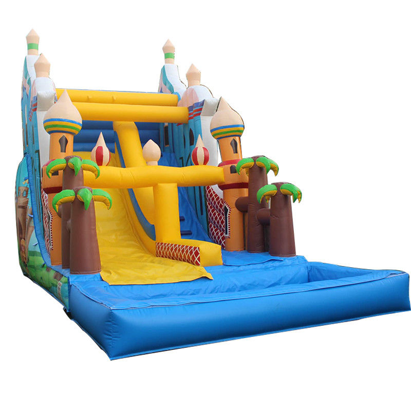 Max Capacity 100-500kg Inflatable Castle With Wet Slide for Indoor Water Pool Combo