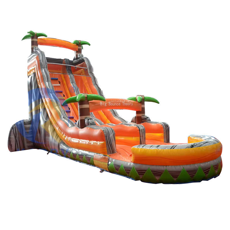 Commercial Event Promotion Orange Palm Inflatable Water Slide with Pool and More