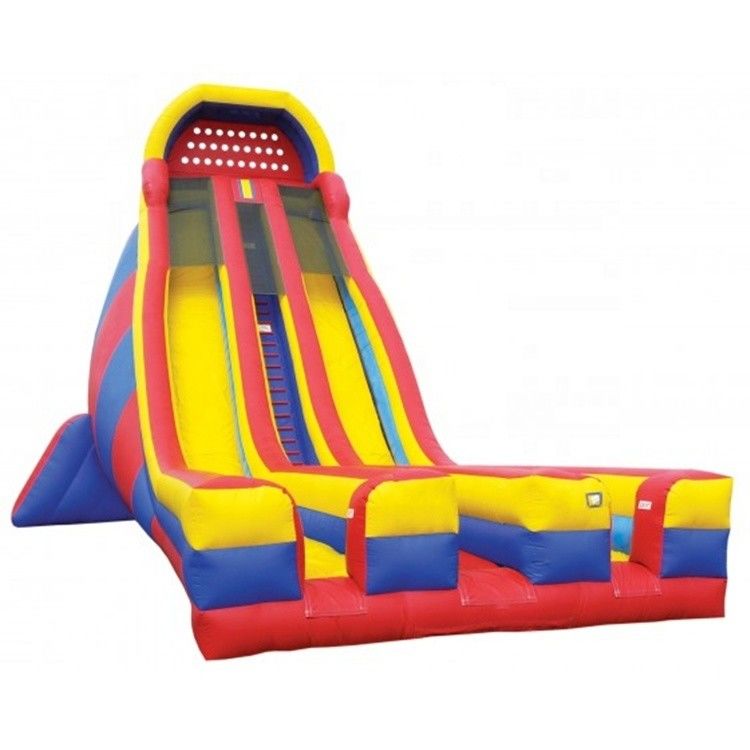Double Lane Air Jumping Dry Slide Colorful Inflatable Design for Park Optional Sizes