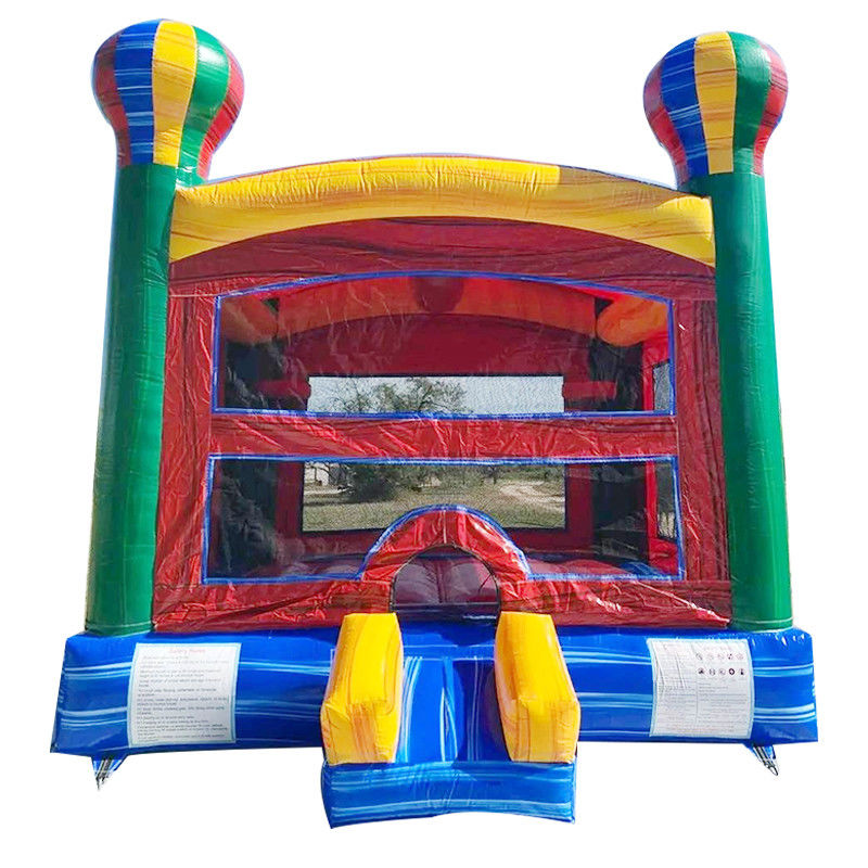 CE/EN71/EN14960 Certified Inflatable Rainbow Hot Air Balloon Bounce House Castle for Kids