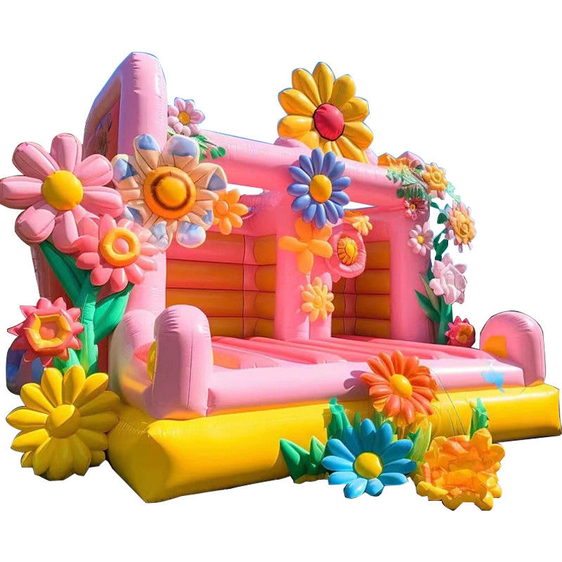 PORTABLE Attractive Wedding Inflatable Trampolines 2024 Castle with Decorative Flowers