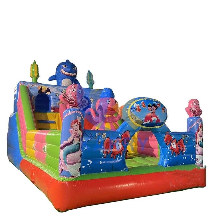 Mermaid Inflatable Interactive Park Castle Slide Combo Games for Kids and Adults Play
