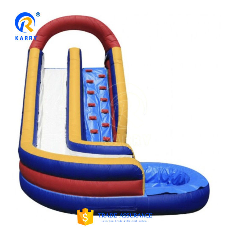 Customized Inflatable Water Slide With Pool For Kids And Adults Rock Climbing Game