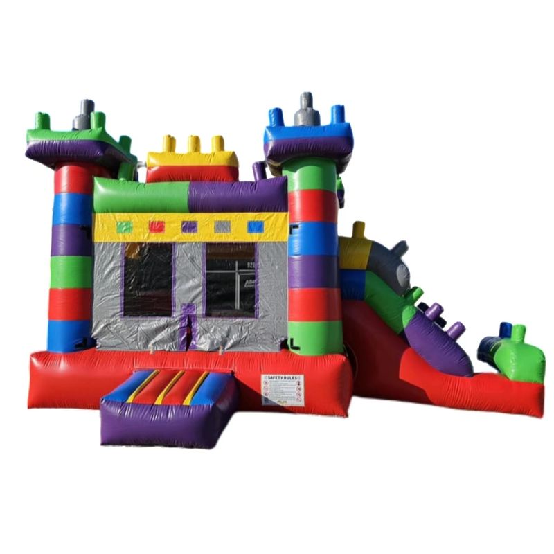 Outdoor Park Unisex Commercial Colorful Tetris Jumping Inflatable Bounce House for Kids