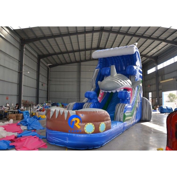Max Capacity 100-500kg Hot Inflatable Dry Slide for Kids and Adults Big Shark Design