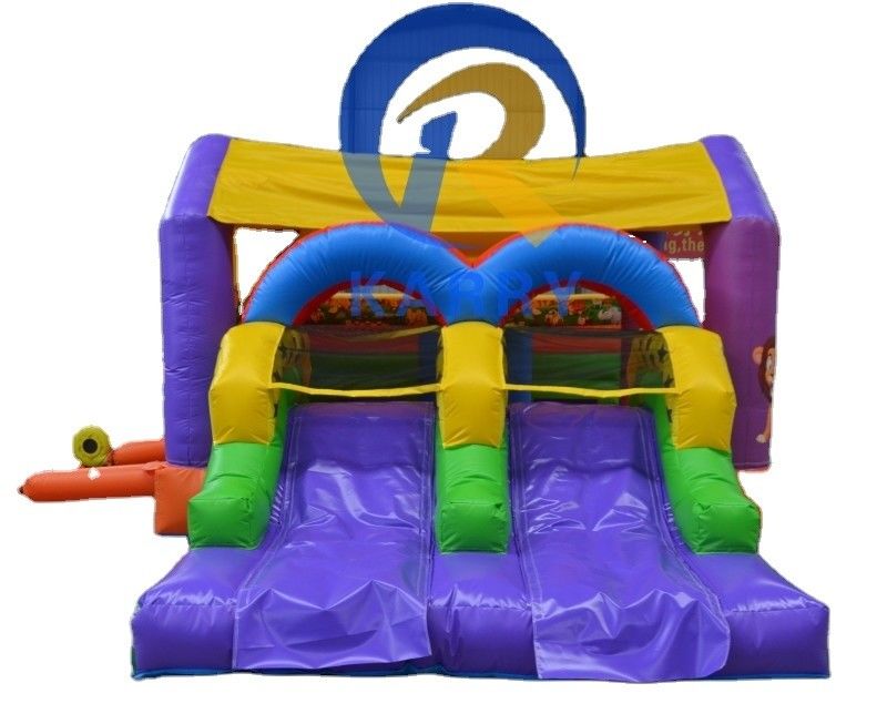 Payment Terms T/T Outdoor Inflatable Bounce House with Double Slides and PVC Material
