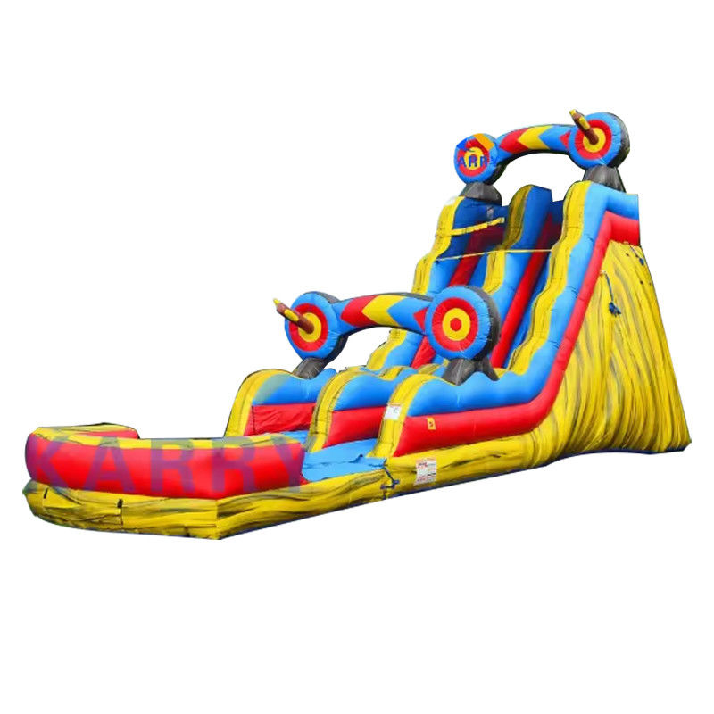 Karry Target 0.55mm PVC Tarpaulin Yellow Magic Color Inflatable Water Slide with Pool