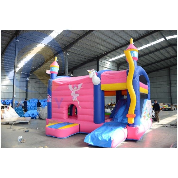 PORTABLE Inflatable Bouncer Castle with Slide Bouncy Unicorn Sprite Jumping House