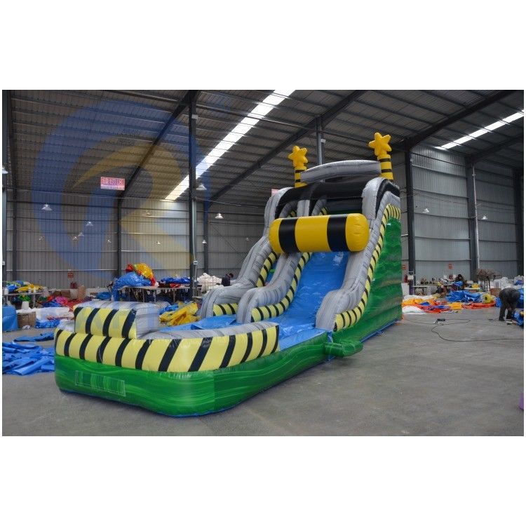 CE Standard Accessories Square Inflatable Toxic Slide with Pool and Jungle Animal Slide