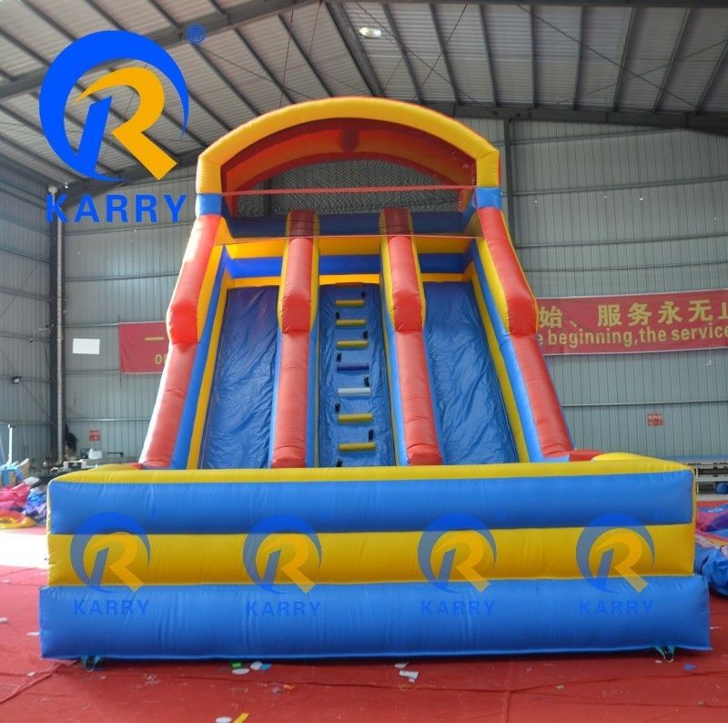 2023 Hot Outdoor Water Slide Combo Pool with Double Lane Rotary Design and PVC Material