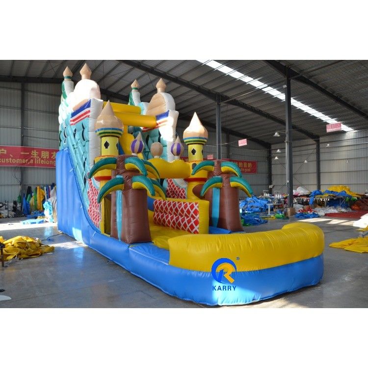 Commercial Inflatable Water Slide Large Size 5-10 Passengers Palm Tree Slide with Pool