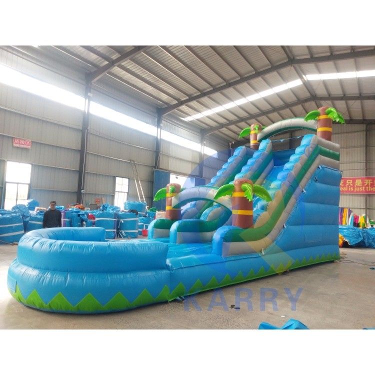 Max Capacity Over 500kg Inflatable Commercial Grade Blue Water Slide for Outdoor Fun