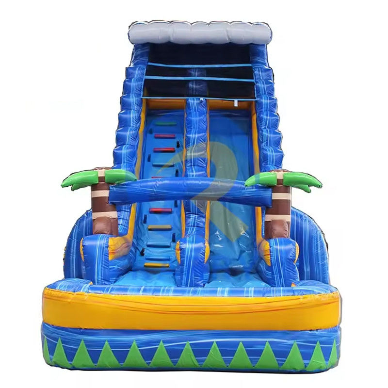 Air Blower Accessories Inflatable Palm Tree Water Slide with Water Pool and Trampoline